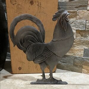 SOLD- Vintage Cast Iron Rooster Figure
